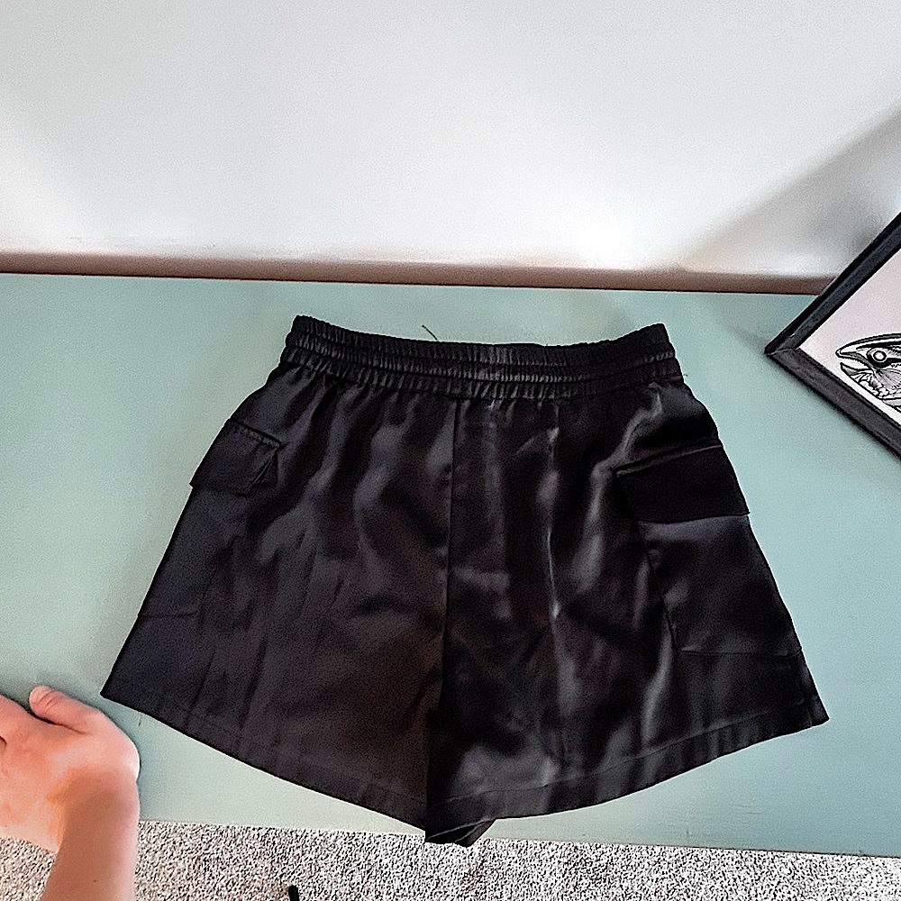 Zara High Rise Black Paper Bag Shorts, Size Small - Picture 6 of 6